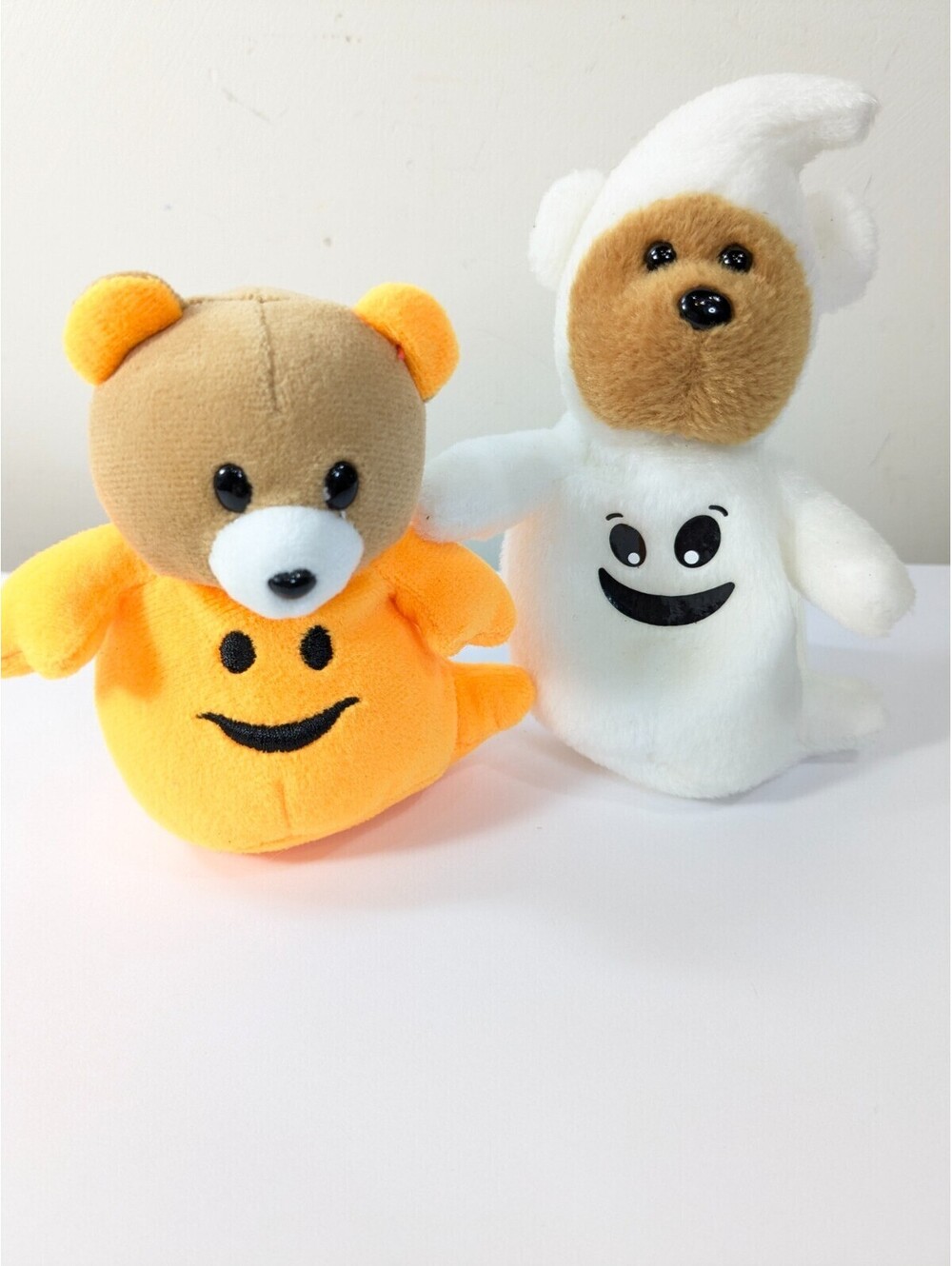 Ty Halloween Beanie bear set 2 Grizzly pumpkin & Sheetsies ghost mini plush toys